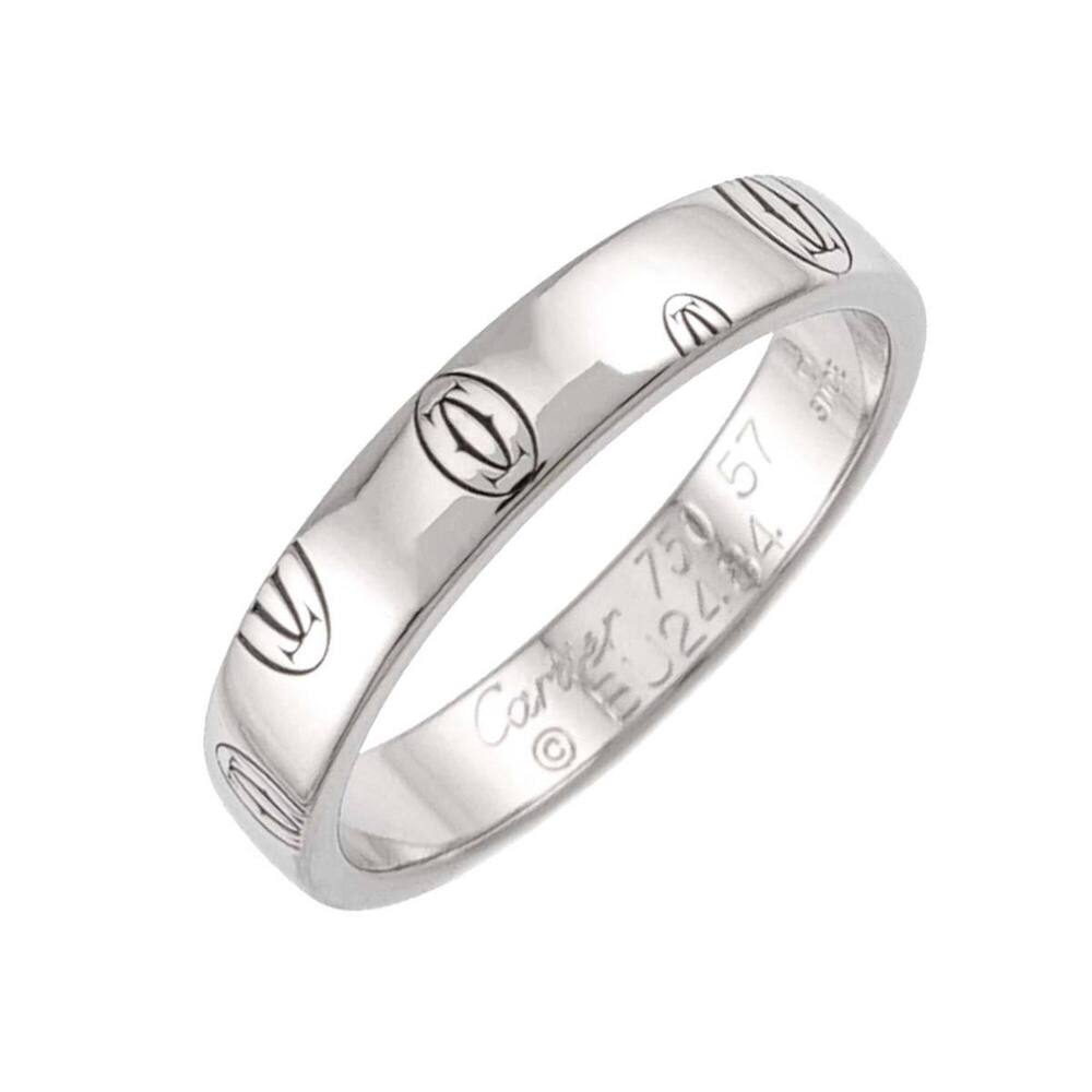 Cartier Happy Birthday Ring SM #57 18K WG White Gold 750 Logo